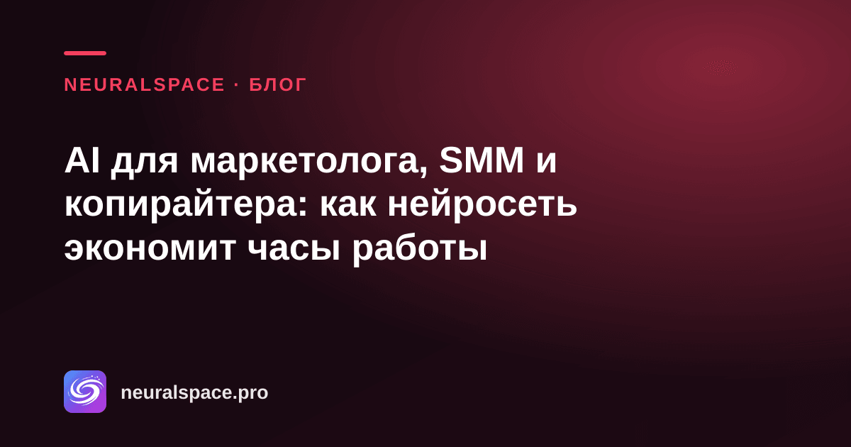 الذكاء الاصطناعي للمسوقين وSMM ومؤلفي الإعلانات: كيف توفر الشبكة العصبية ساعات العمل - NeuralSpace