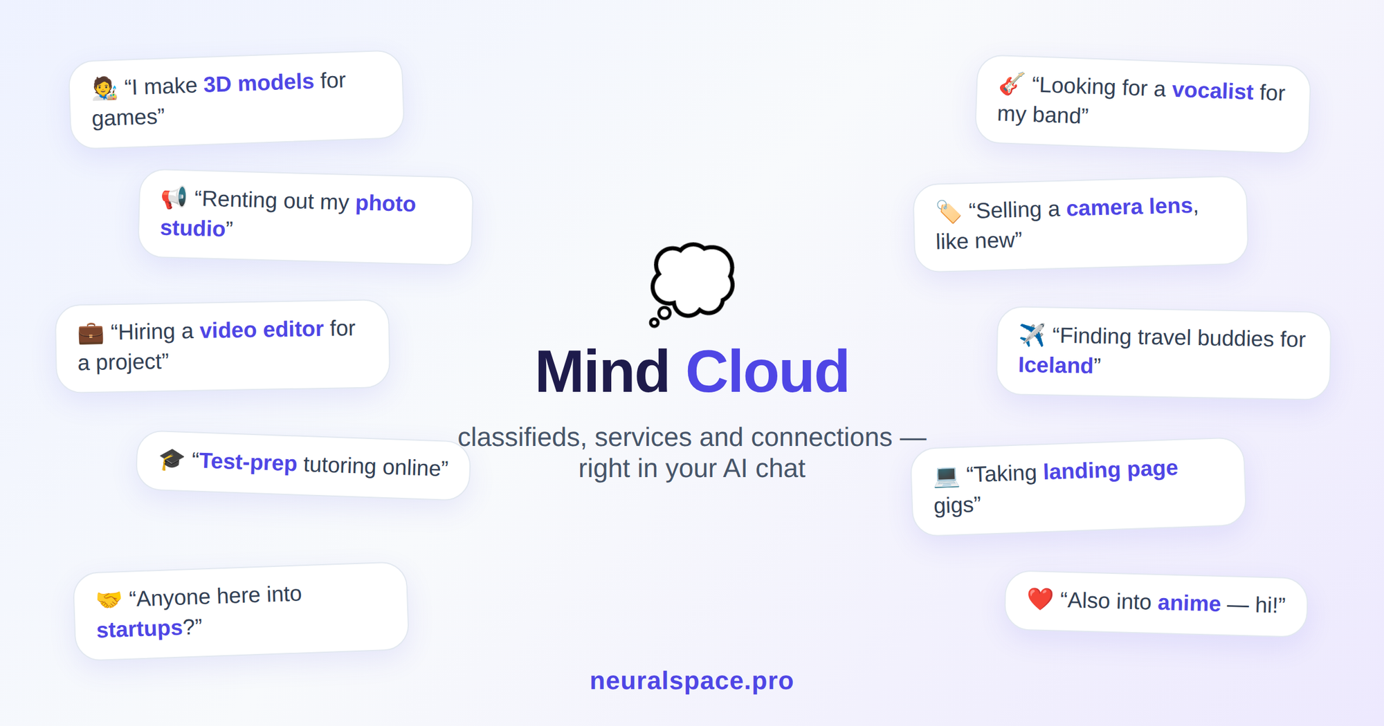 Mind Cloud אין NeuralSpace: קלאַססיפיעדס, באַדינונגס און קאַנעקשאַנז רעכט אין דיין אַי שמועסן