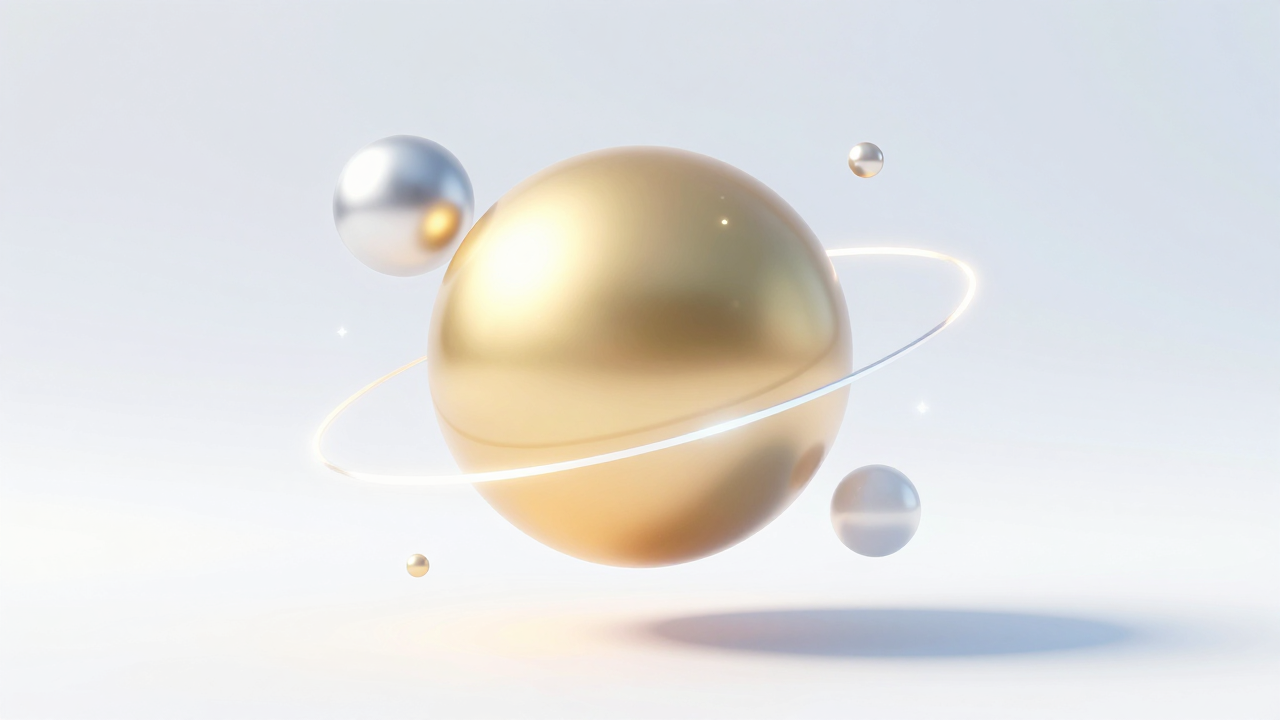 Light futuristic studio with golden Sol and silver Luna spheres in an AI space