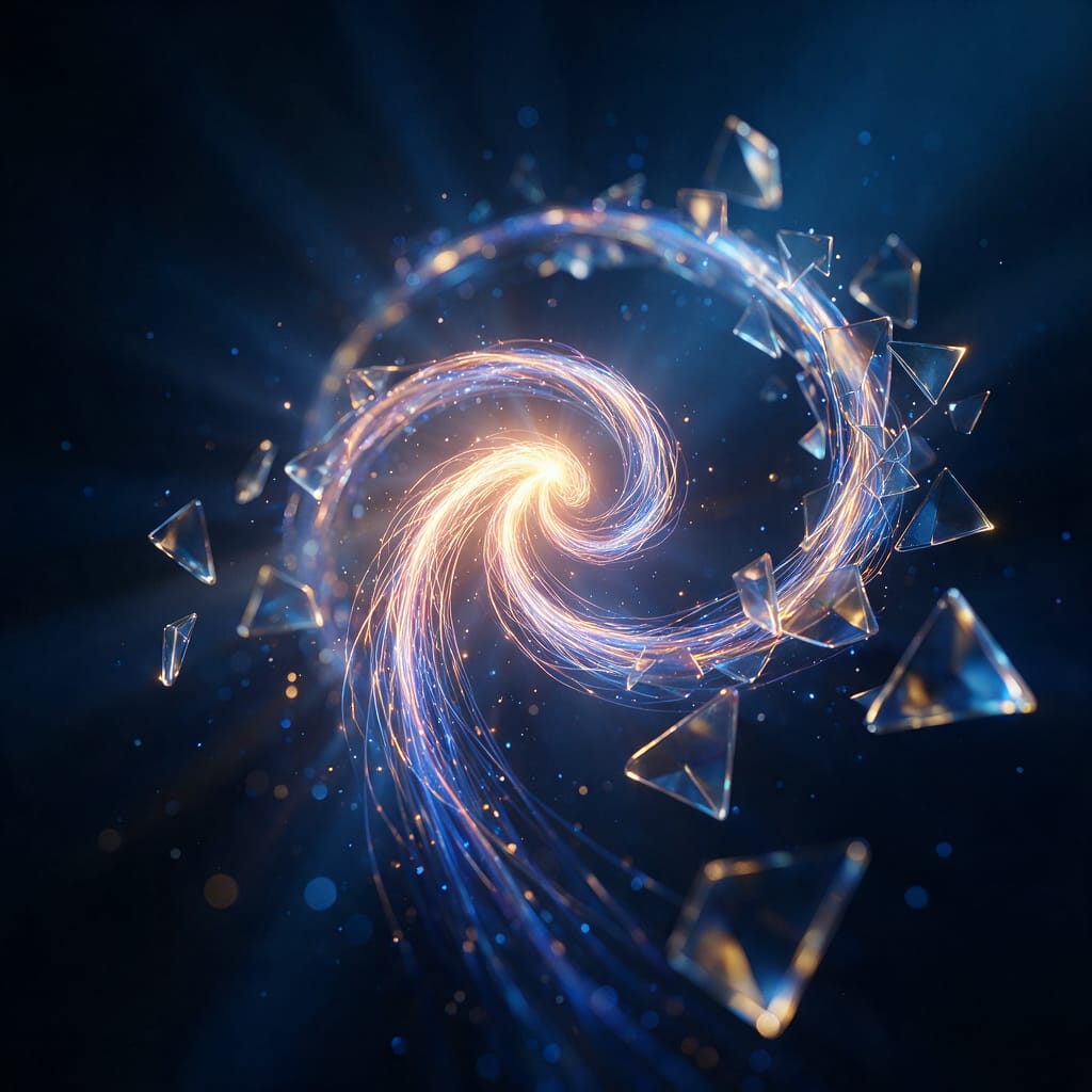 A glowing spiral with frames