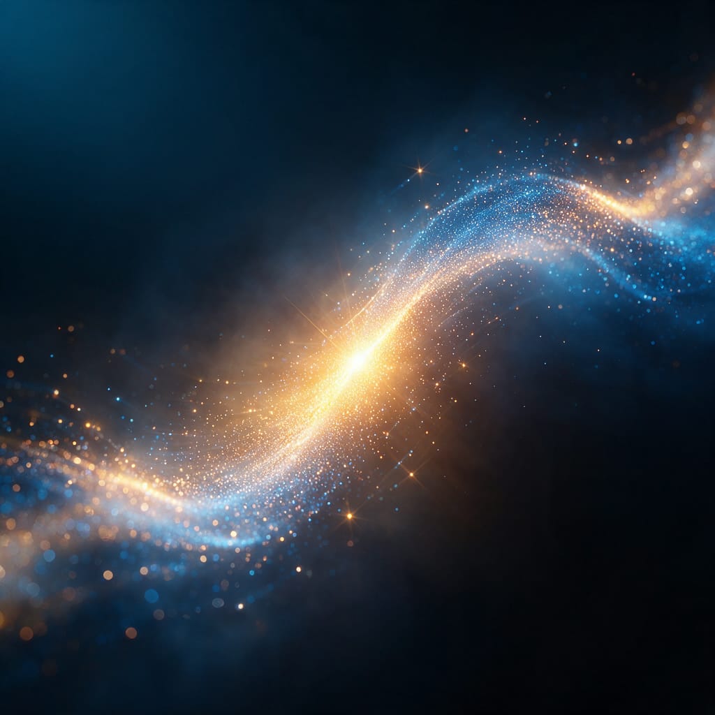 A glowing wave of light particles