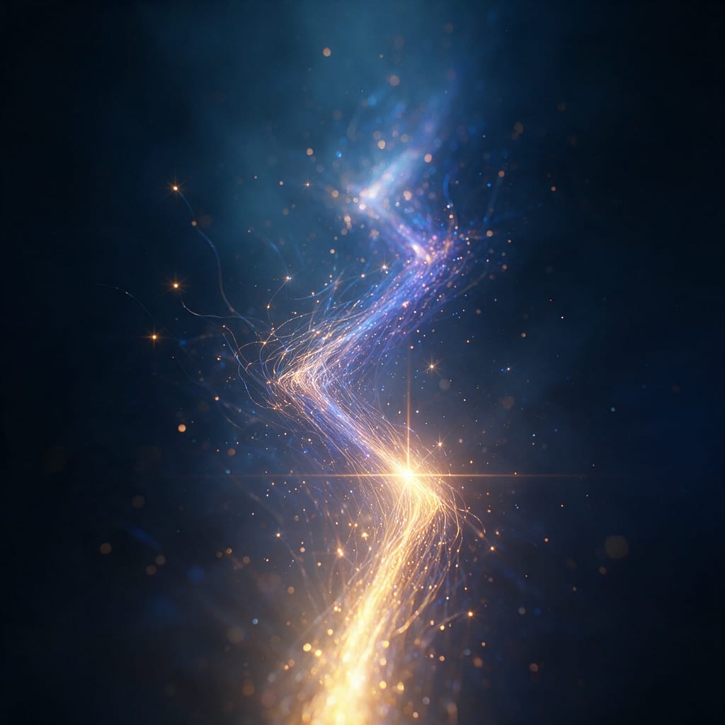A glowing zigzag of particles