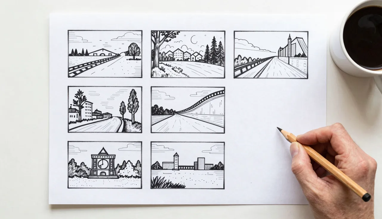 Storyboard editor with three scene descriptions and per-scene durations in seconds