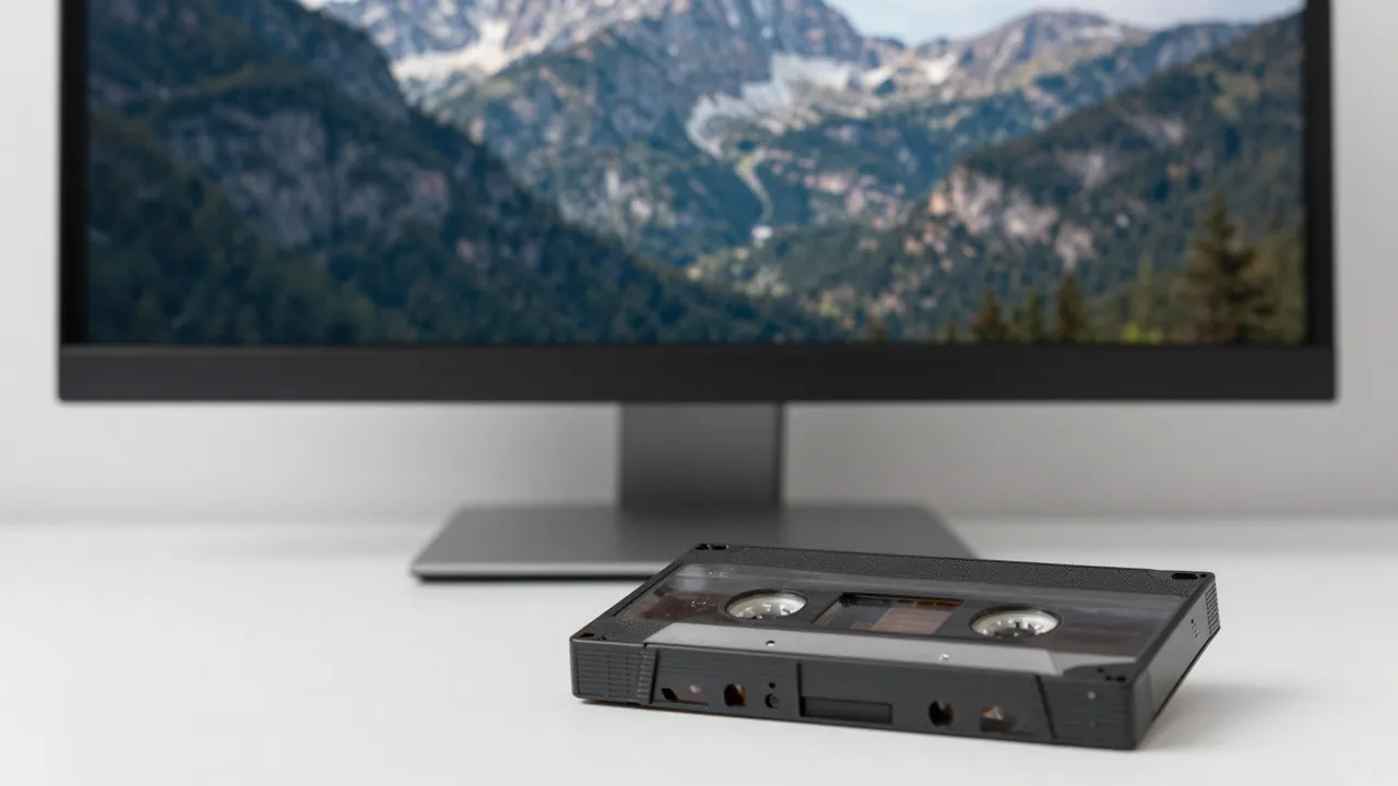 Blurry archival frame next to its sharpened AI-enhanced version